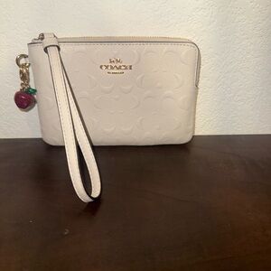 Coach Cream Wristlet Bag